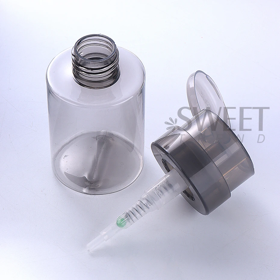 Description Picture 4 of item100ml Nail Refillable Empty Press Pump Bottle Clear Black Dispenser Liquid Container Remover Cleaner Polish Makeup Manicure Tool