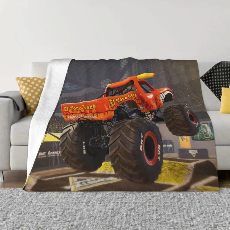 MonsterJamBlanketCoralFleecePlushPrintedCartoonMonsterTruck