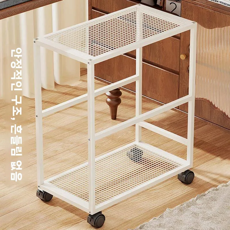이중 레이어 컴퓨터 타워 스탠드 책상 아래 소형 카트 이동식 가정용 게임룸 금속 재질 책장 정리대