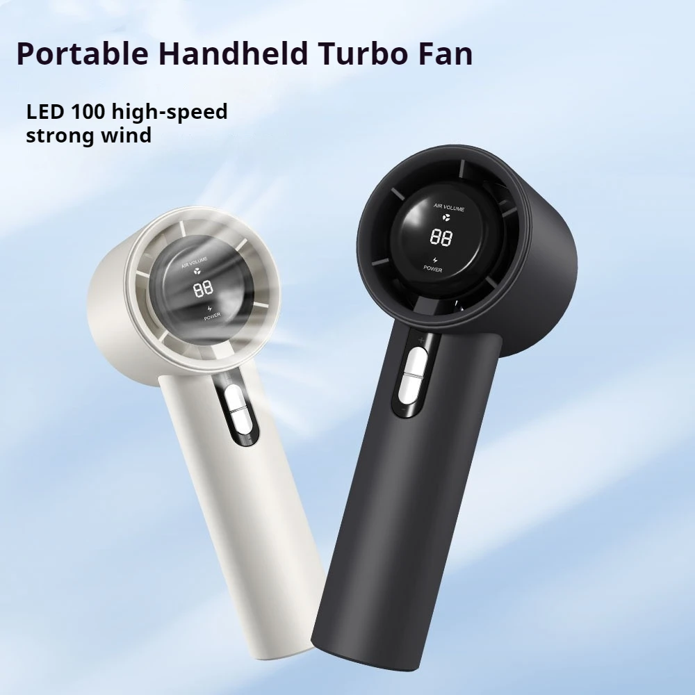 2025 Handheld Fan 5200mAh with LED Display Semiconductor Refrigeration 100 Speeds USB Rechargeable For Sport 2