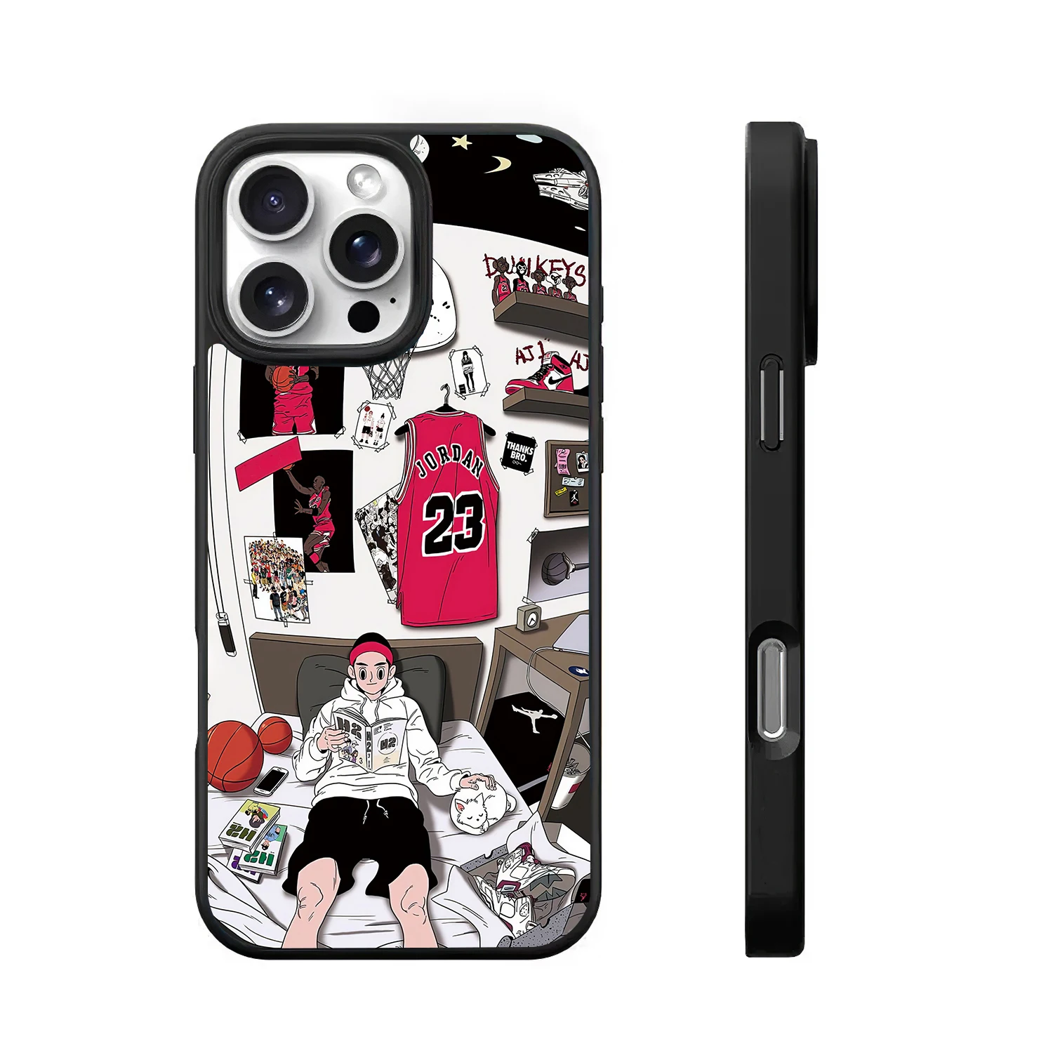 Luxury Anti-Drop Basketball Design Phone Case - Sports Wall Painting Style