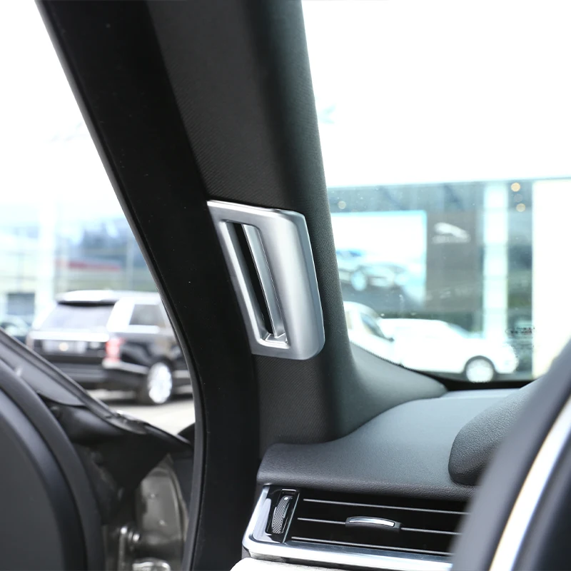 

Для Land Rover Range Rover Velar 2017 2018 автомобильный Стайлинг ABS хромированный A-столб крышка воздуховыпускного отверстия переменного тока декоративные наклейки аксессуары для интерьера