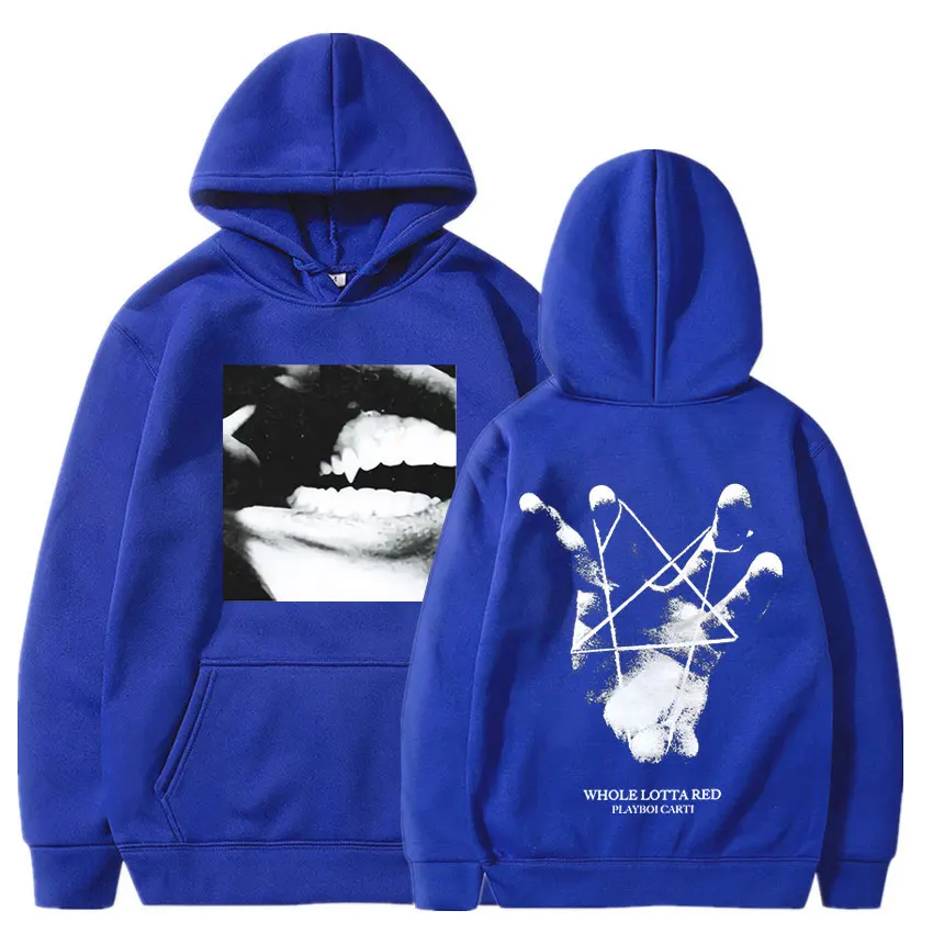 y2k Sweatshirts Rapper Playboi Carti Music Album Whole Lotta Print Hoodies Hip Hop Fashion Oversized Pullover Unisex Streetwear