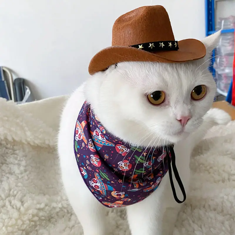 

Adjustable Hat Street Party Photo Universal Props Clothing Fashionable Pet Cat Cowboy Hat Star Hat Cat and Dog Soft