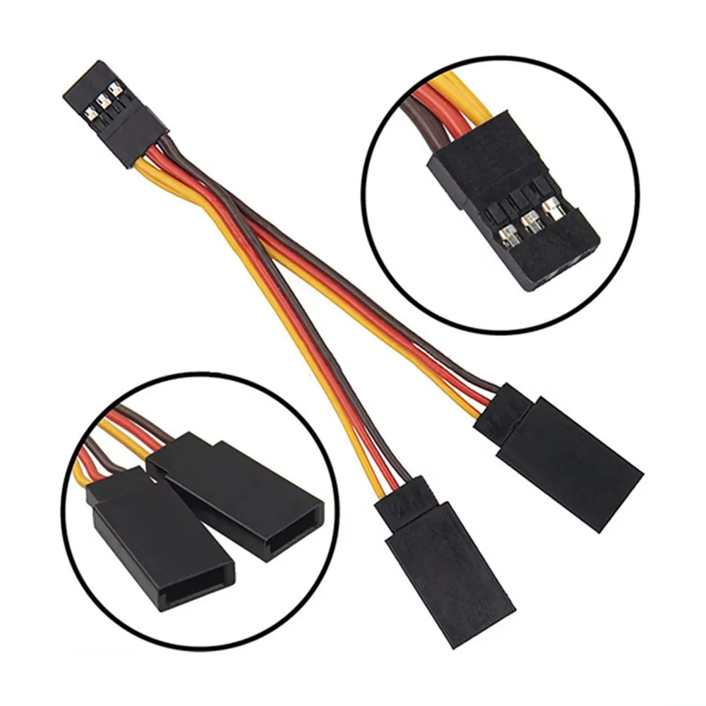 Câbles en Y pour servo RC 7cm en lot de 10, connecteurs JR mâle vers deux femelles