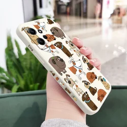 Adorable Dog Pack Liquid Silicone Phone Case Cover for Redmi Note 13ProPlus (White)