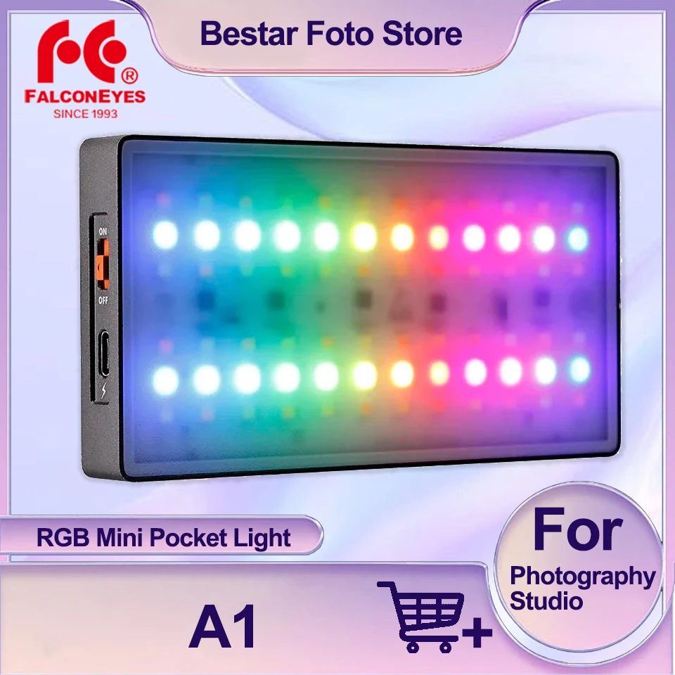 Aparo A1 RGB LED Pocket Light 2000K-20000K 37 Lighting Effects Rainbow Atmosphere Fill Light Smart App Control