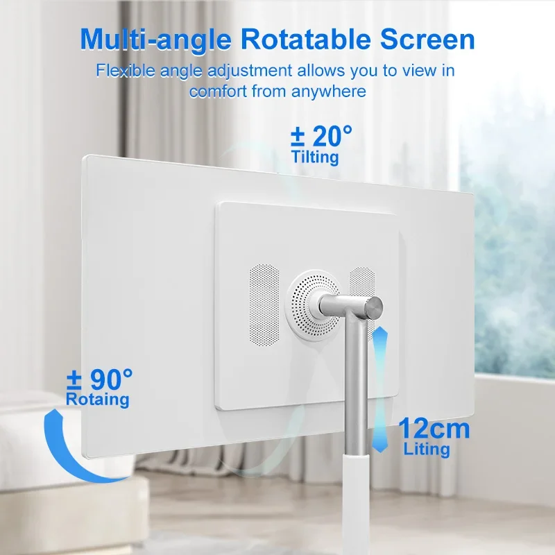 Vertical Display 27 32 Inch Portable Mobile Tv 5 or 9h Battery Life Interactive Touch Screen Tv Smart Television with Wheels