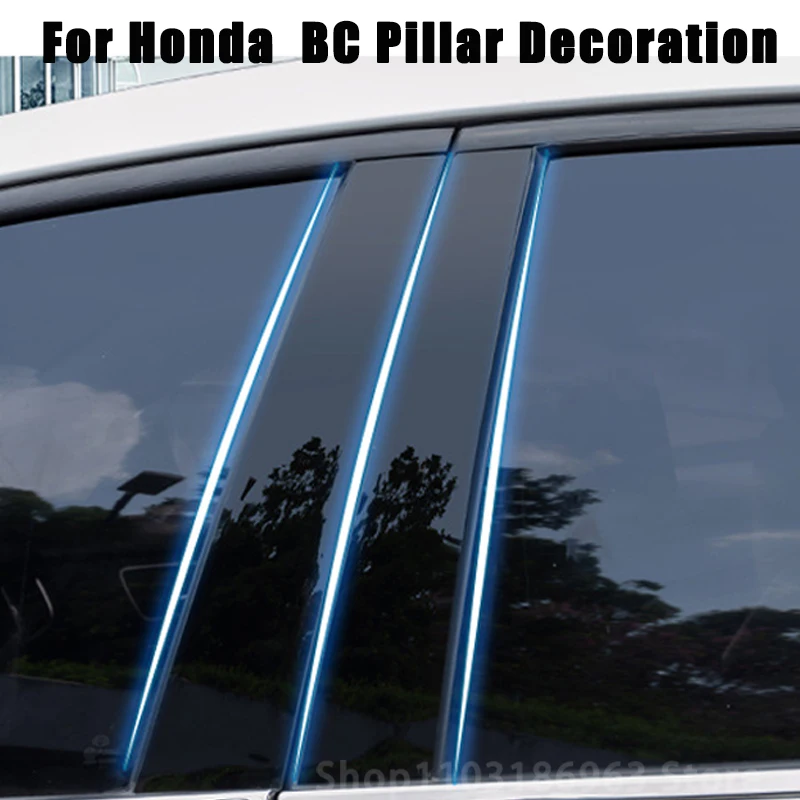 

For HONDA Freed GB3 GB4 2008-2016 6pcs Car B C Pillar Middle Central Column PC Window Trim Decoration Protection Stickers