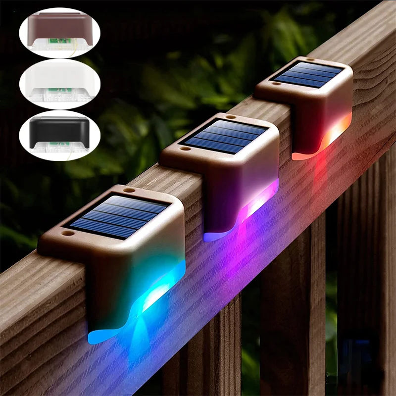 LED Solar Deck Lights IP65 Waterproof Solar Stair Fence Light Outdoor Garden Lawn Pathway Yard Patio Wall Steps Lamps