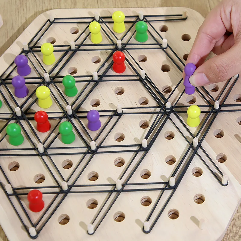New Chain Triangle Chess Puzzle Game Geometry Chess Rubber Band Training Family Interaction Exercise Thinking Toys Gift 3
