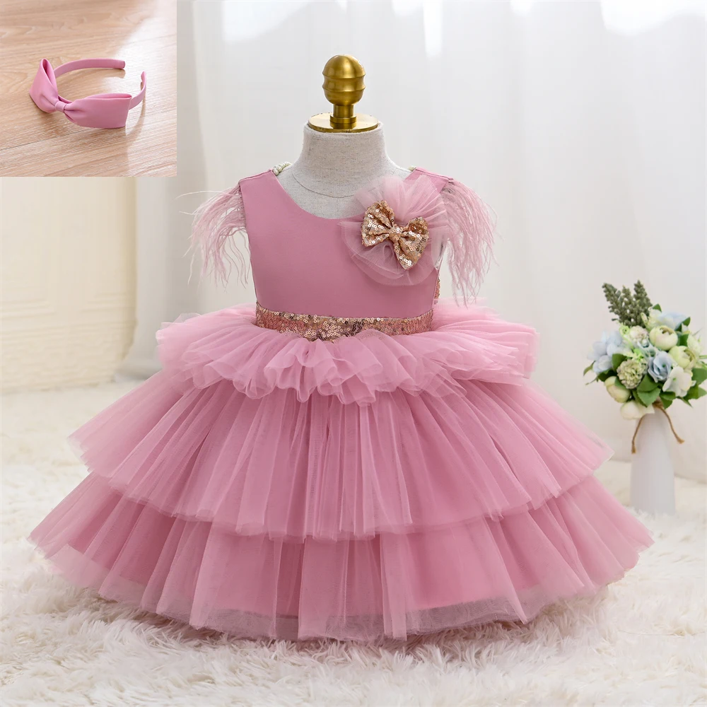 Girls Dress Princess Costume Kids Clothes Tiered Layers Tulle Dress for Children