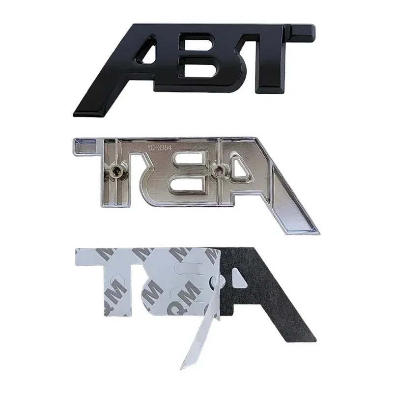 3D Metal ABT Car Front Grill Emblem Badge Sticker For Audi A3 A4 A5 A7 A7 Q3 Q5 Q7 TT RS6 RS3 VW Polo Golf 7 Accessories