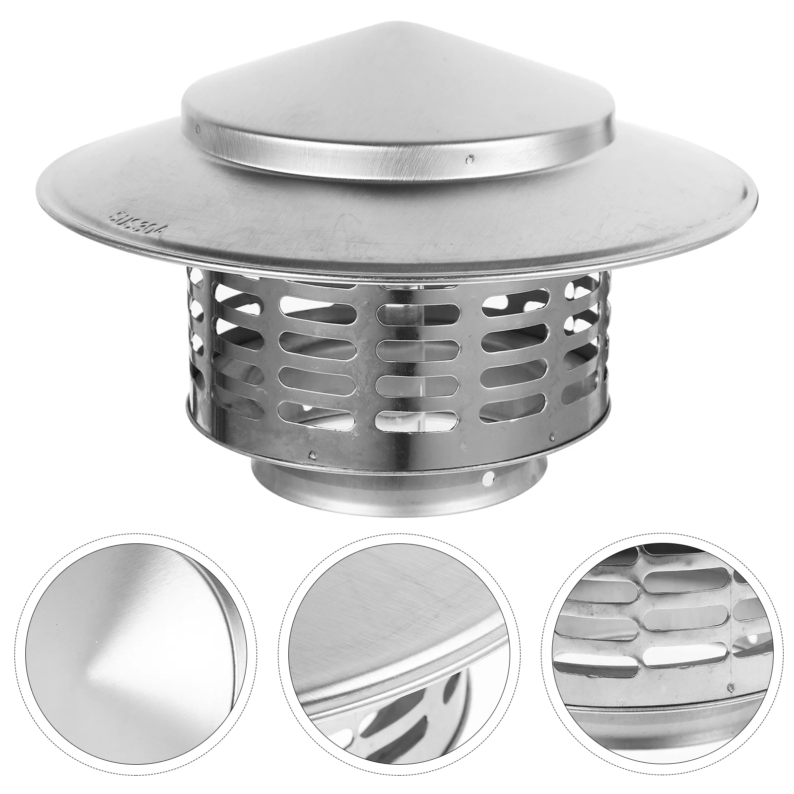 

Chimney Flashing Cap Rain Guard for Roof Vent Rains 304 Stainless Steel Rainproof Smokestack Cover