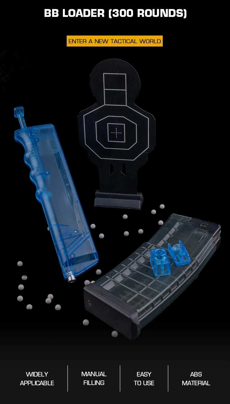 300-Runden-Schnell-BB-Lader, Kunststoff-Geschwindigkeitslader, Kriegsspiele, Kampf, taktischer BB-Lader, Paintball, Outdoor-Jagd, Schießzubehör – Detail 1