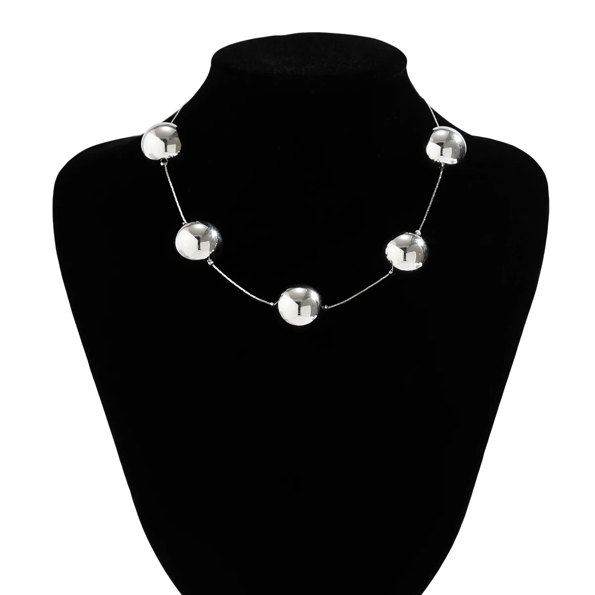 Gothic Aesthetics Necklace: Salircon Punk Metal Ball Chain Choker-Vestes Novas