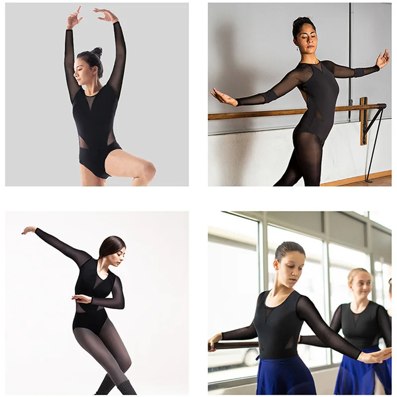 Women's Sleeveless Camisole Ballet Dance Leotards Adult Gymnastics Dance Tank Tops Soft Lining Long Sleeves Bodysuits