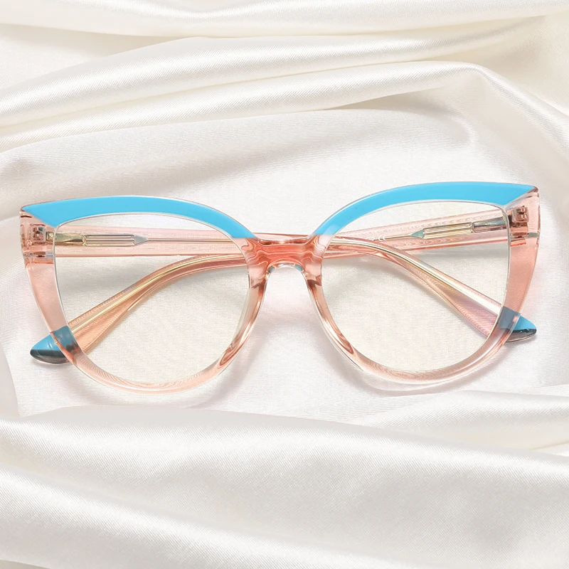 

Female Cat's Eye Anti Blue Light Eyeglasses ,TR90 Black Framed Myopic Glasses Frames, Prescription Glass Frame Plain Lens F97687