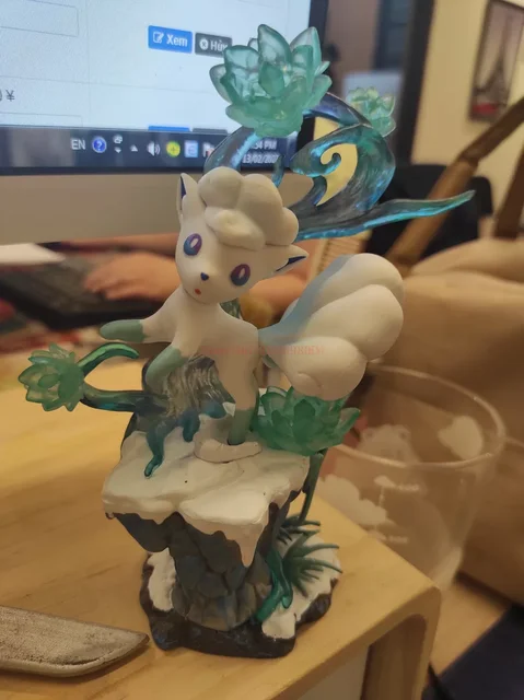 Figuras de ação de alola vulpix, mew mechas de personagens de anime  montagem de animes de pokemon