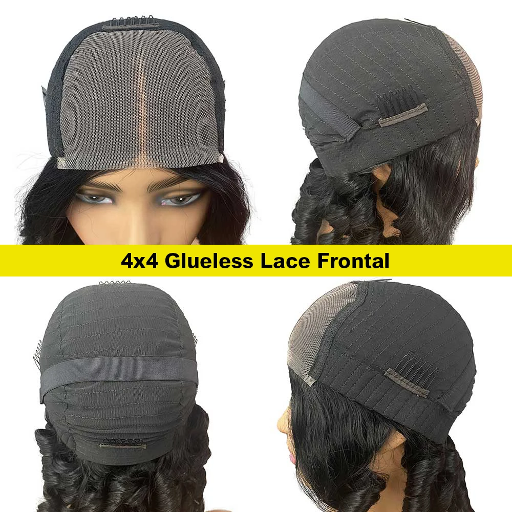 4x4 Wear And Go Straight Bob Wigs For Black Women 250 Denisty Cut Lace Short Bob Glueless Wig Brazilian Remy Sale