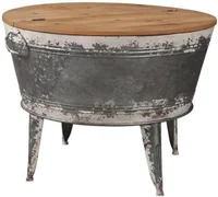 Shellmond Rustic Distressed Metal Accent Cocktail Table with Lift Top 20", Gray 1