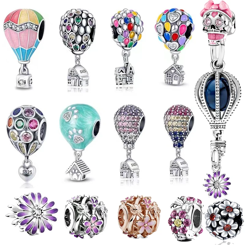 

2022Hot Sale 925 Silver Hot Air Balloon Collection Beads for Pandora Original 3mm Bracelet Love Charm Beads DIY Jewelry Making