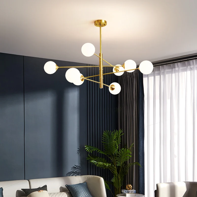 Modern glass ball LED ceiling chandelier black gold for bedroom living dining room table pendant lamp led chandelier,ceiling chandelier,led pendant light