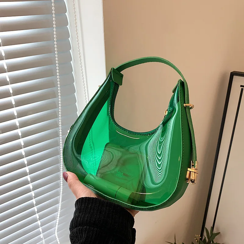 2024 Ins Transparent Jelly Bag Spring Summer Women's Fashion Shoulder Bags Underarm Bag for Women
