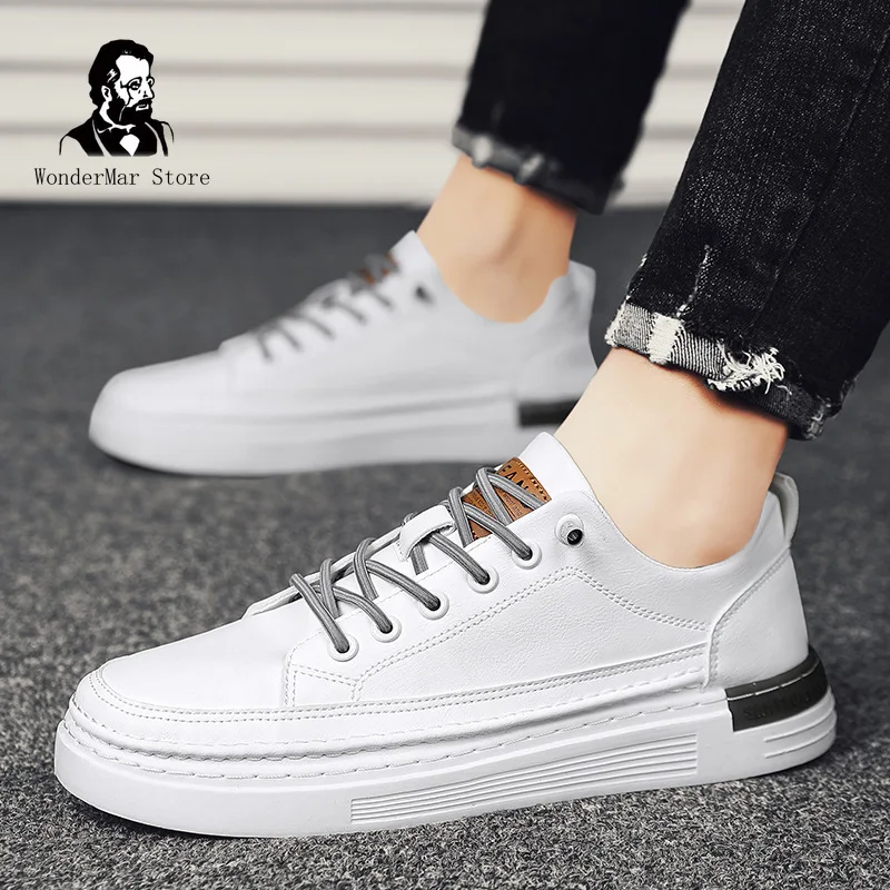 

Новые весенние мужские маленькие белые ботинки модная обувь Корейская версия повседневная спортивная мужская обувь для скейтборда