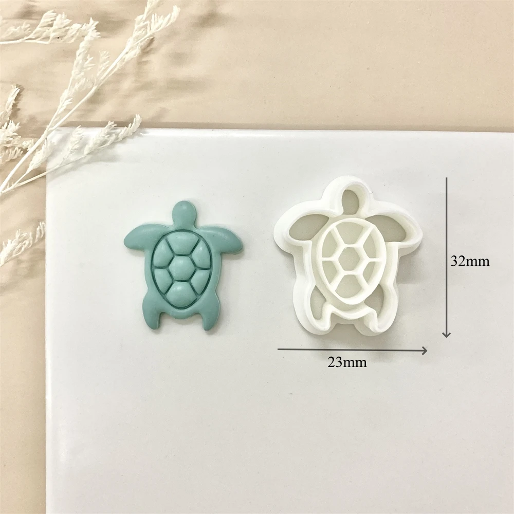 Embossed Turtle Polymer Clay Cutter Ocean Style Polymer Clay Mold Sea Turtle Shape Earrings Cutting Jewelry Molds Making Tools for Polymer Clay Cutter