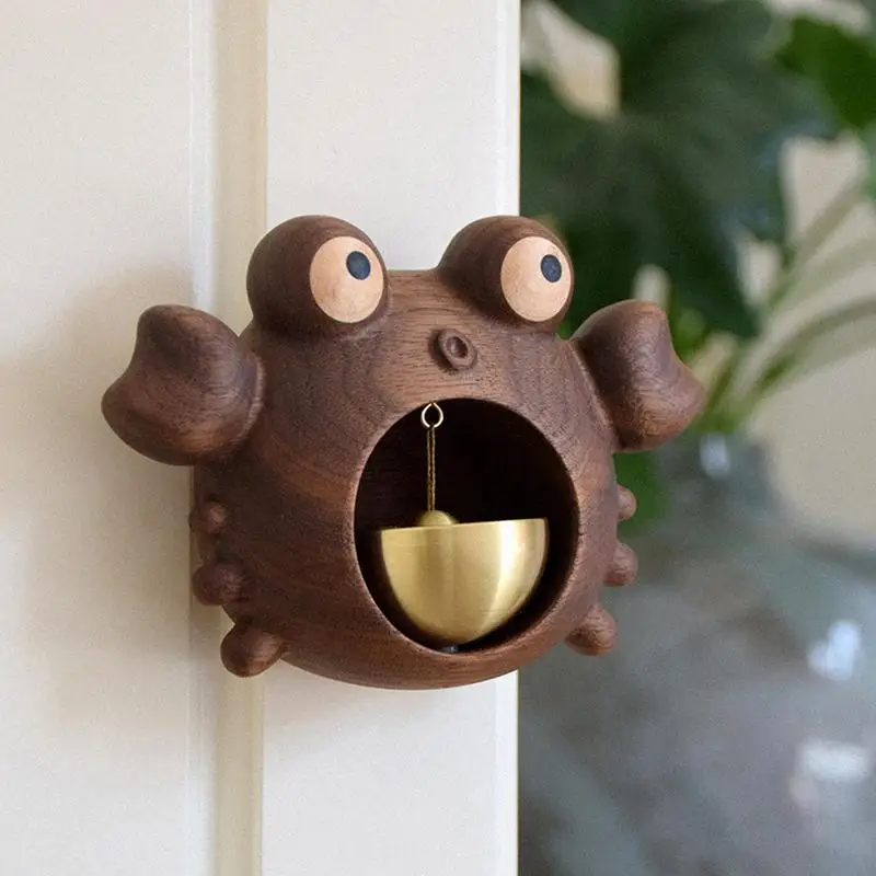 

Black Walnut Cartoon Door Bell Dopamine Wind Chime Suction Door Bell Ornament Department Housewarming Gift Home Decor Pendant