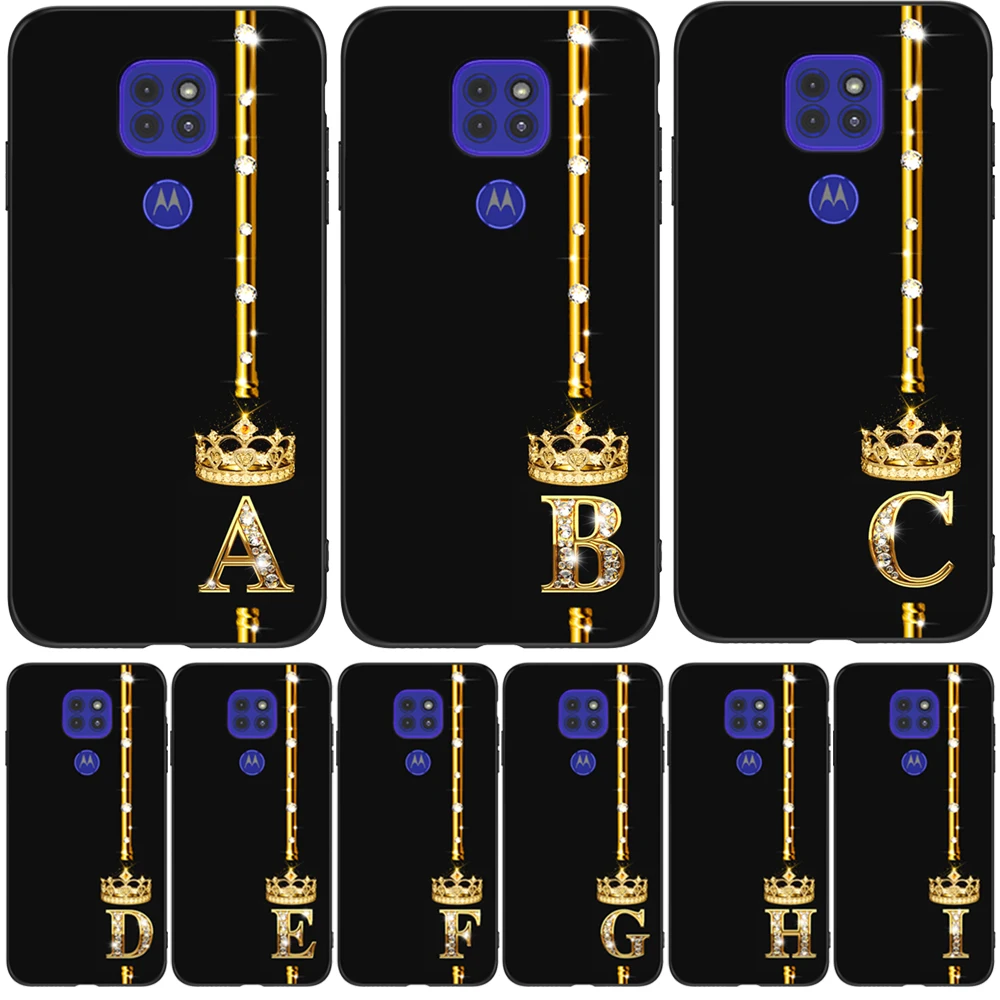 Per Motorola Moto G9 Play G9 Plus Power Case Cover Posteriore Del Telefono Custodia Morbida In Silicone Nero Tpu Lettere Dorate