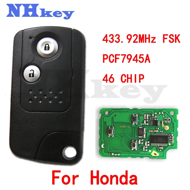 

NHKEY 433,92 МГц 72147-TR0-H03 2 btns дистанционный умный Автомобильный ключ для Honda Civic 2009 2010 2011 2012 2013 2014 с чипом PCF7945A 46