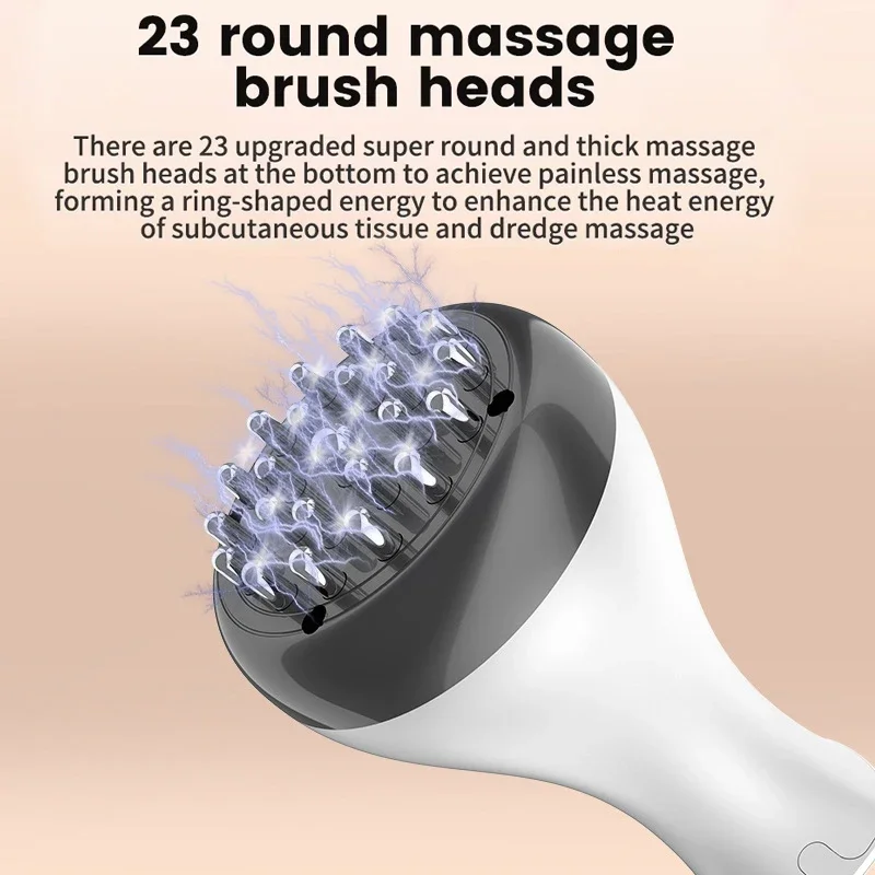 Electric Body Gua Sha Massager Meridian Brush Guasha Tool Fat Burning Scraping Slimming Vibration Infrared Heat Anti Cellulite