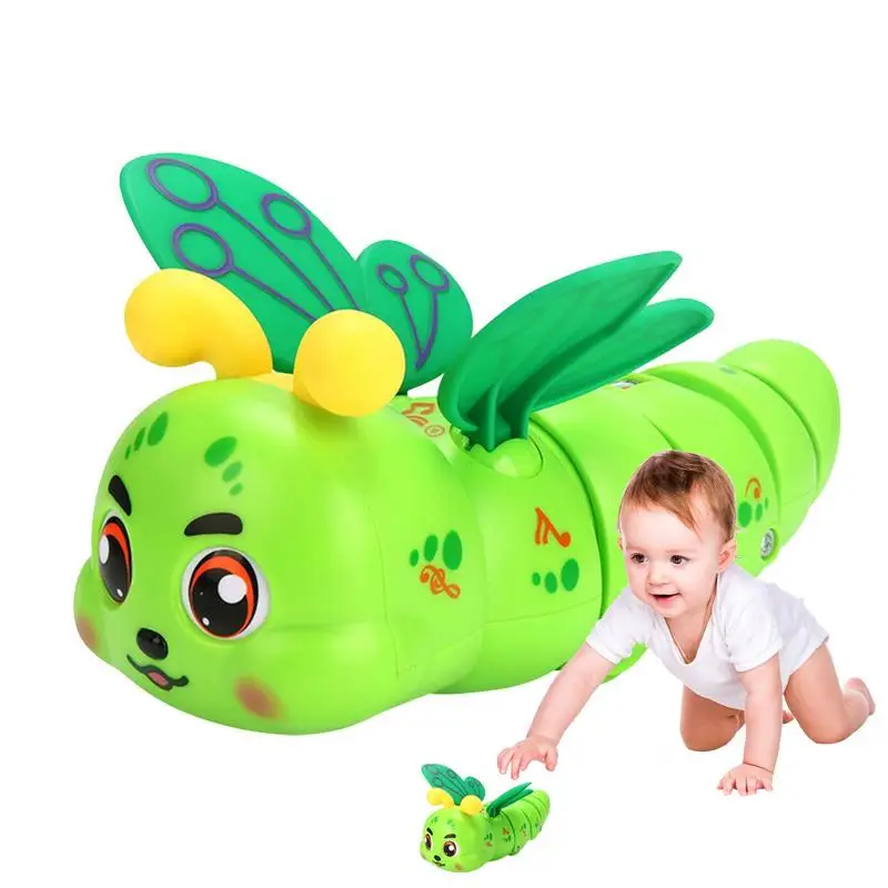 

Electric Caterpillar Battery Powered Stunt Cartoon With Led Flashlight Music Toys For Children Rotation Baby Toys kids gifts