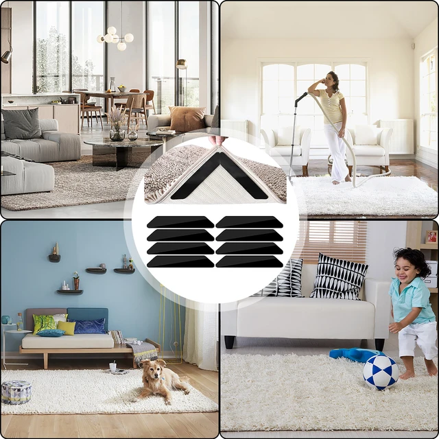 Rug Gripper Pad 8pcs Non Slip Rug Pads Rug Tape Double Sided