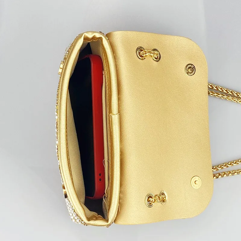 Luxury Gold Triangle Evening Handbag for Women