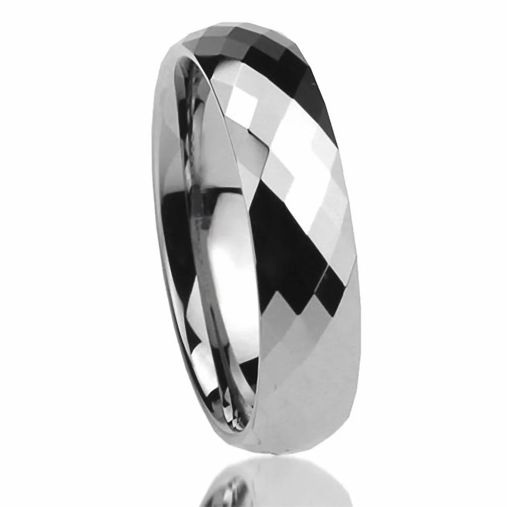 QueenWish-Unisex-Mens-8MM-Tungsten-Comfort-Fit-Wedding-Band-Ring-Multi-Faceted-High-Polish-Dome-Ring