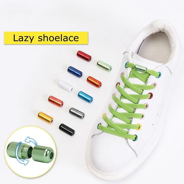 Elastic No Tie Shoelaces Flat Sneakers Shoe Laces For Kids and Adult Quick  Lazy Metal Lock Laces Shoe Strings - AliExpress