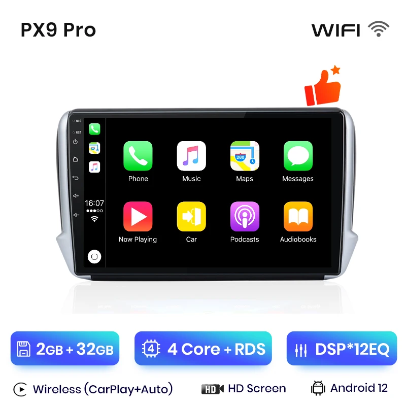 Autoradio Android 13 Pour Peugeot 208/2008 (2012-2018) - Écran Tactile 10.1", CarPlay Sans Fil, GPS, Wi-Fi - Remplacement Multimédia