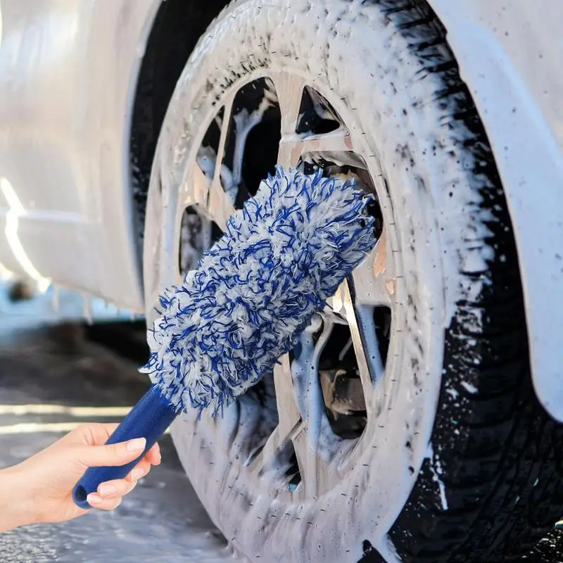 Car Wash Super Brush Microfiber Premium Wheels Brush Non-Slip Handle Easy  To Cleaning Rims Spokes Wheel Barrel Car Accessories - AliExpress