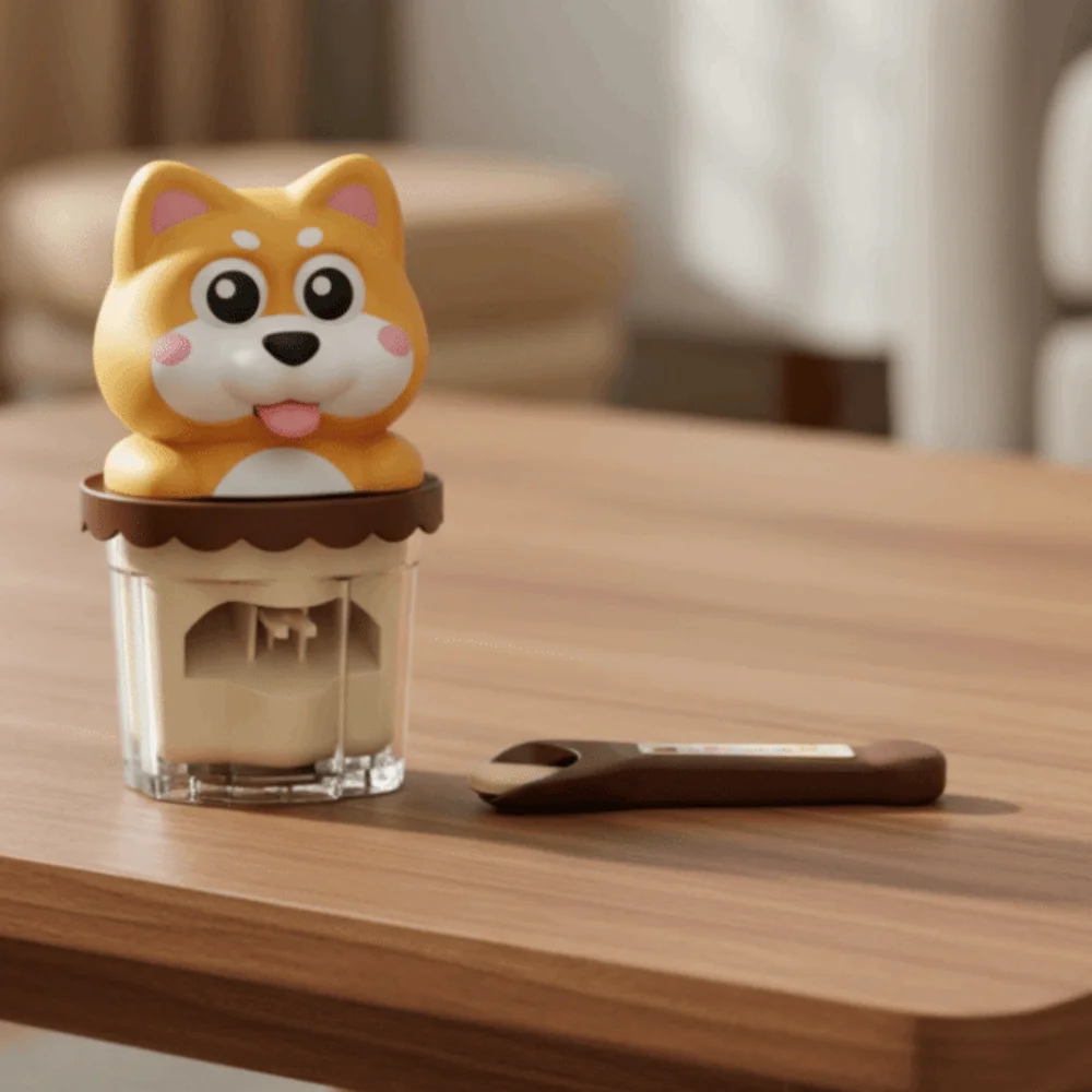 Food Feeding Pudding Dog Set Feeding Toy Role Play Early Education Talking Pudding Dog Toy Japanese 3D Play House Toys Kids Gift