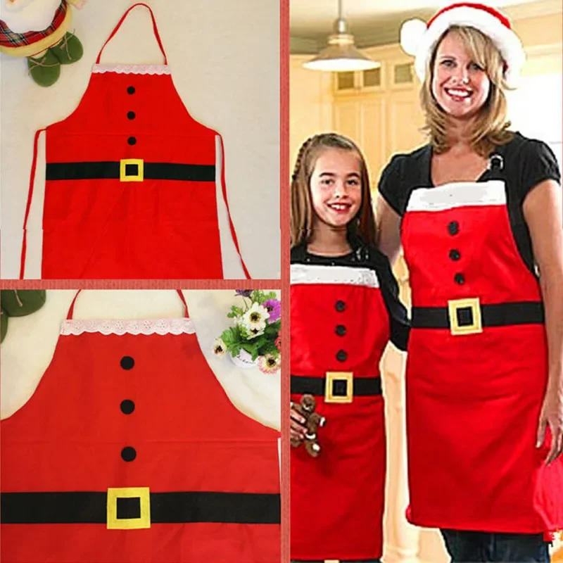 

Christmas Kitchen Aprons for Woman Children Xmas Decoration Aprons for Women Men Dinner Party Cooking Apron Baking Accessories