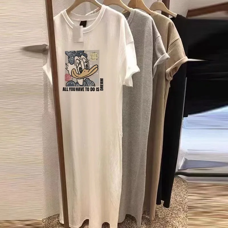 Pure Cotton White [ALL-YOU Donald Duck black pattern]]