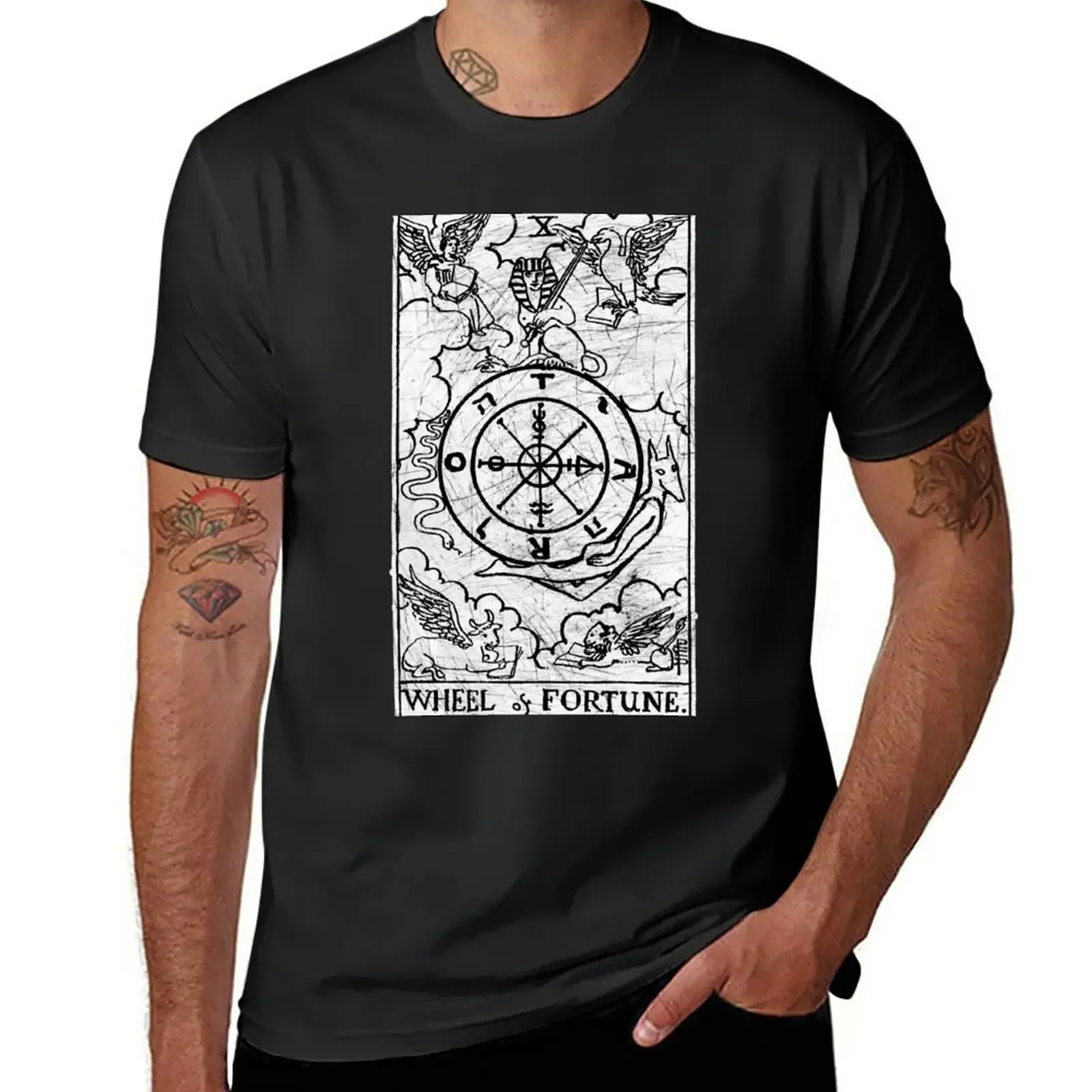 Wheel Of Fortune Tarot Card - Major Arcana - Fortune Telling-T-Shirt Occulta T-Shirt New Edition Per Uomo