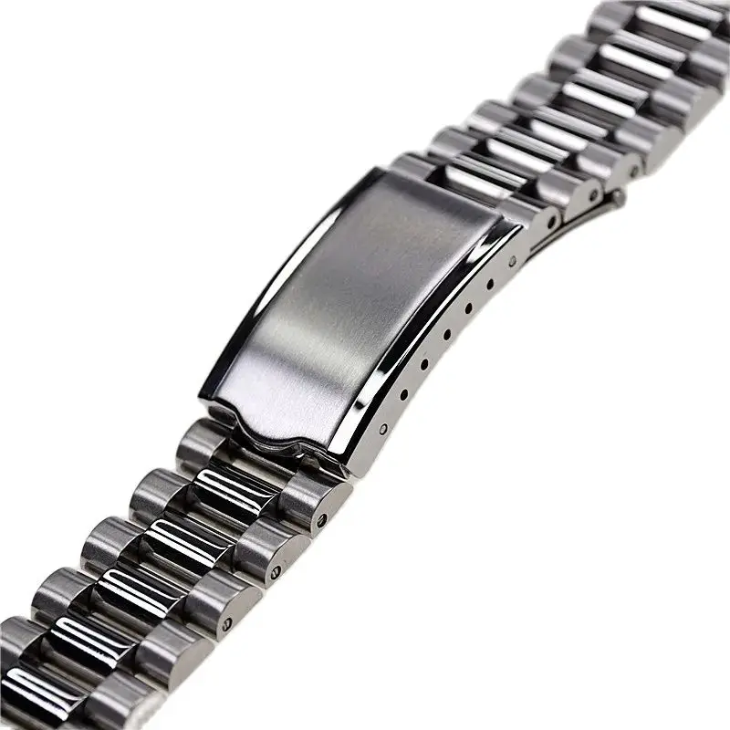 Curved End 19mm President Bracelet 19mm Stainless Steel