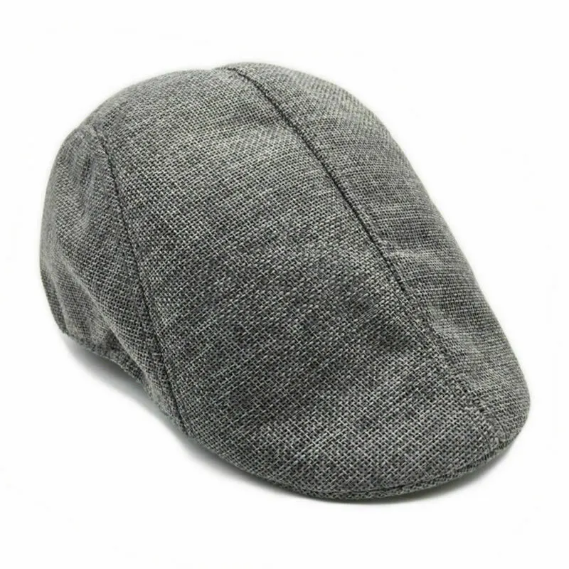 Beret Hat Vintage Linen Beret Caps for Men Women Autumn Fashion Newsboy Adjustable Hats Unisex Breathable Solid Color Artist Painter Hats
