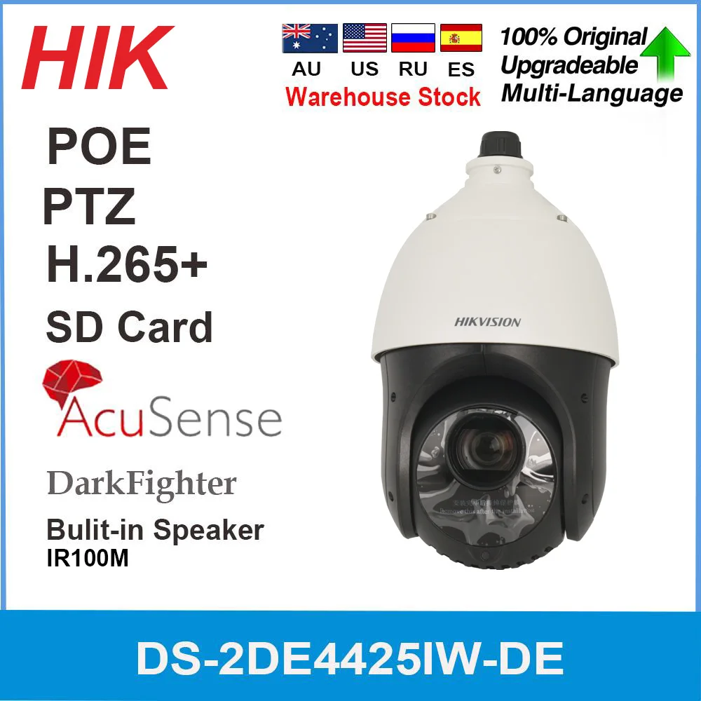 

Hikvision 4MP PTZ DS-2DE4425IW-DE IP Camera 25X Zoom DarkFighter IR Surveillance 100M WDR DNR Security POE Speed Dome