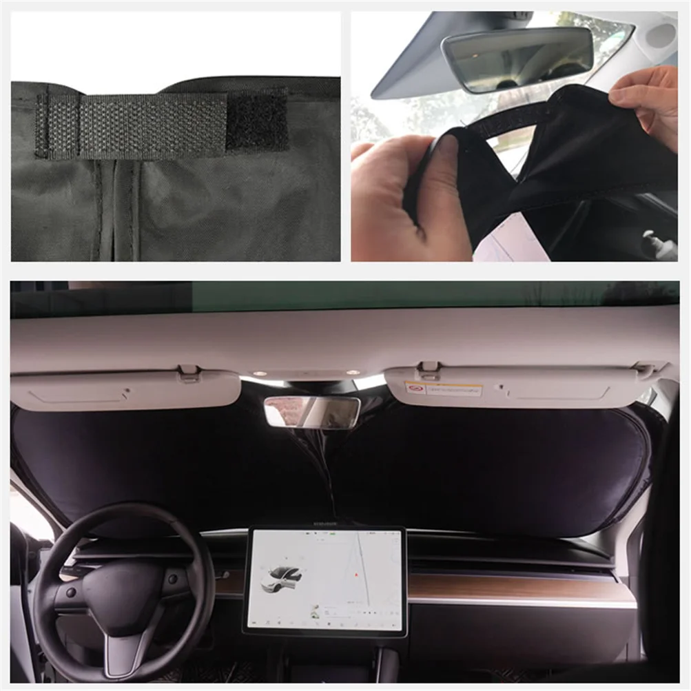 For Tesla Model 3 Y X S Car Front Windshield Sunscreen Window Sunscreen Visor Sun Shade Blocks UV Rays Protection Parasol Coche car sunshade windshield sunshade windshield sun shade