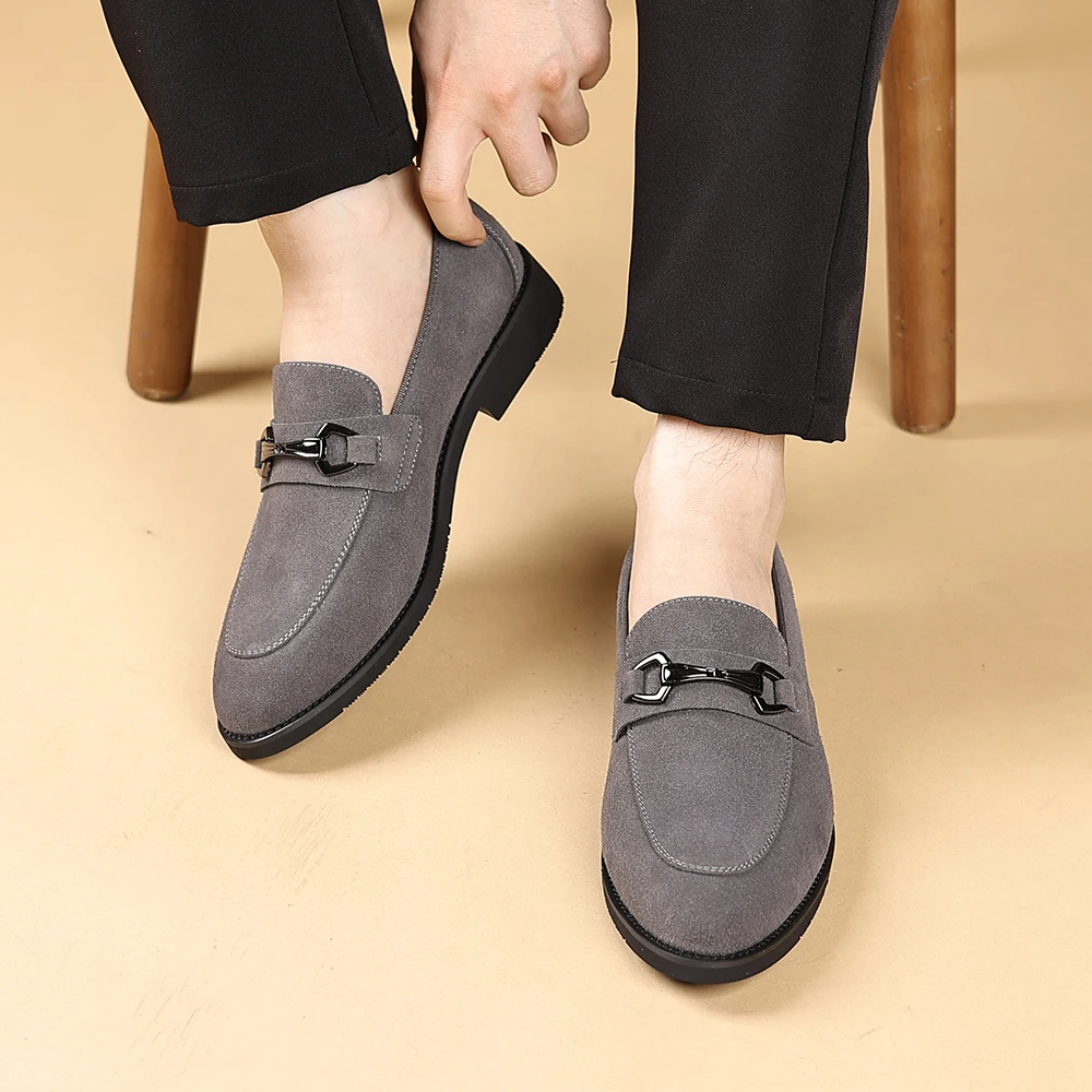 جديد الرجال بلون الجلد المدبوغ مشبك معدني المتسكعون مكتب الأعمال عادية المضادة للانزلاق حذاء رسمي مريح لينة سوليد كسول الأحذية